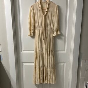 Roolee Cream Long Sleeve Dress xs